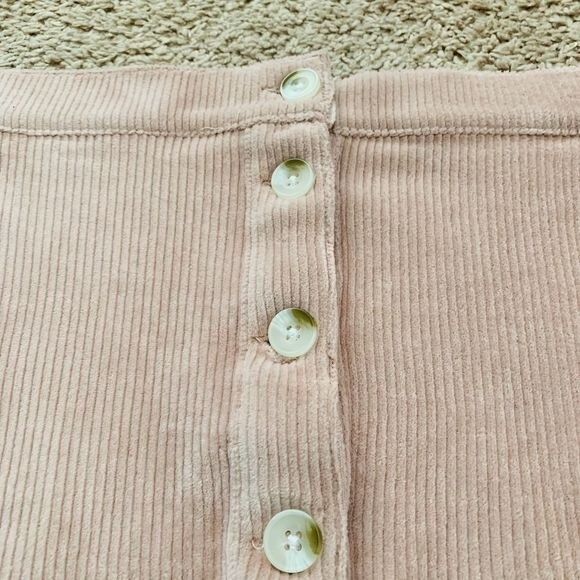 Rewash dusty pink rose ribbed skirt with front buttons size XL - Picture 5 of 8